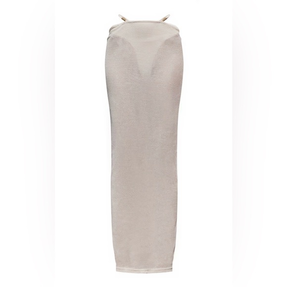 PrettyLittleThing Dresses & Skirts - NWT cream sheer strappy waist maxi skirt